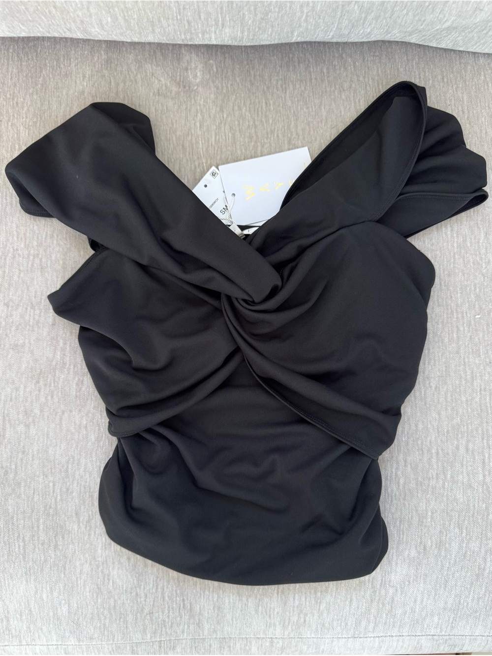 Black off the shoulder top